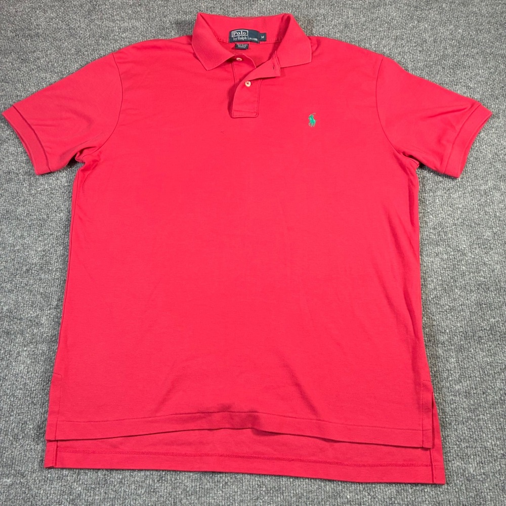 Polo Ralph Lauren Polo Shirt Mens M Red Cotton‎ Pique Pony Short Sleeve
